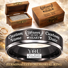 Load image into Gallery viewer, Personalized Memorial Ring Keepsake + Engraved Wood Box + Free Bracelet 🎁