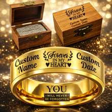 Load image into Gallery viewer, Personalized Memorial Ring Keepsake + Engraved Wood Box + Free Bracelet 🎁