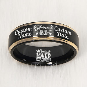 Personalized Memorial Ring Lost Loved One Remembrance Gift In Loving M ...