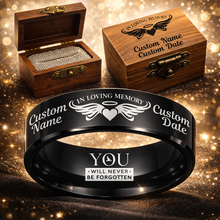 Load image into Gallery viewer, Personalized Memorial Ring Keepsake + Engraved Wood Box + Free Bracelet 🎁