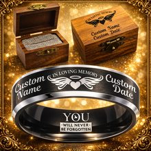 Load image into Gallery viewer, Personalized Memorial Ring Keepsake + Engraved Wood Box + Free Bracelet 🎁