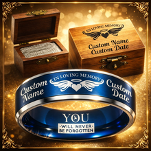 Load image into Gallery viewer, Personalized Memorial Ring Keepsake + Engraved Wood Box + Free Bracelet 🎁