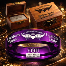 Load image into Gallery viewer, Personalized Memorial Ring Keepsake + Engraved Wood Box + Free Bracelet 🎁