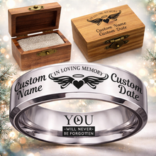Load image into Gallery viewer, Personalized Memorial Ring Keepsake + Engraved Wood Box + Free Bracelet 🎁