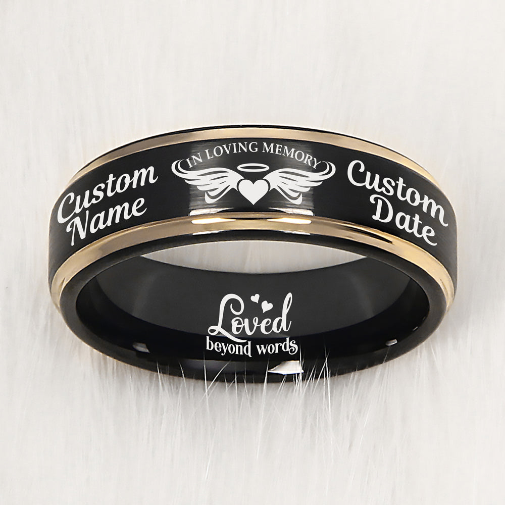 Personalized Memorial Ring Lost Loved One Remembrance Gift In Loving M ...