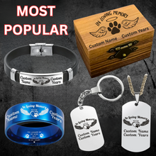 Load image into Gallery viewer, In Loving Memory Pet Memorial Ring 🐕 Personalized Tribute + FREE Bracelet 🐾 w/Purchase! 🐈