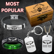 Load image into Gallery viewer, In Loving Memory Pet Memorial Ring 🐕 Personalized Tribute + FREE Bracelet 🐾 w/Purchase! 🐈