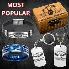 Load image into Gallery viewer, In Loving Memory Pet Memorial Ring 🐕 Personalized Tribute + FREE Bracelet 🐾 w/Purchase! 🐈