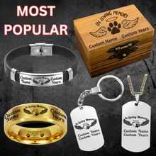 Load image into Gallery viewer, In Loving Memory Pet Memorial Ring 🐕 Personalized Tribute + FREE Bracelet 🐾 w/Purchase! 🐈