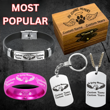 Load image into Gallery viewer, In Loving Memory Pet Memorial Ring 🐕 Personalized Tribute + FREE Bracelet 🐾 w/Purchase! 🐈