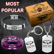 Load image into Gallery viewer, In Loving Memory Pet Memorial Ring 🐕 Personalized Tribute + FREE Bracelet 🐾 w/Purchase! 🐈