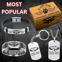 Load image into Gallery viewer, In Loving Memory Pet Memorial Ring 🐕 Personalized Tribute + FREE Bracelet 🐾 w/Purchase! 🐈