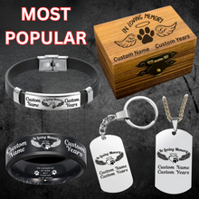 Load image into Gallery viewer, In Loving Memory Pet Memorial Ring 🐕 Personalized Tribute + FREE Bracelet 🐾 w/Purchase! 🐈