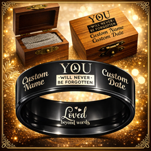 Load image into Gallery viewer, Personalized Memorial Ring Keepsake + Engraved Wood Box + Free Bracelet 🎁