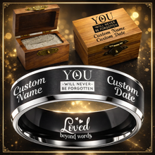 Load image into Gallery viewer, Personalized Memorial Ring Keepsake + Engraved Wood Box + Free Bracelet 🎁