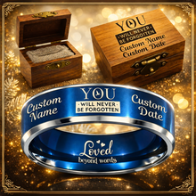 Load image into Gallery viewer, Personalized Memorial Ring Keepsake + Engraved Wood Box + Free Bracelet 🎁