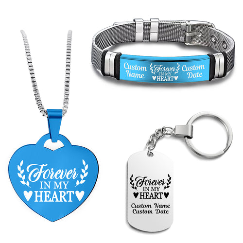 Forever In My Heart Bundle (Bracelet+Necklace+Keychain)