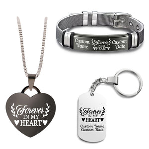 Forever In My Heart Bundle (Bracelet+Necklace+Keychain)