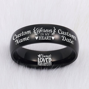 Personalized Memorial Ring Lost Loved One Remembrance Gift In Loving M ...