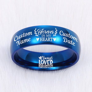 Personalized Memorial Ring Lost Loved One Remembrance Gift In Loving M ...