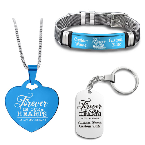Forever In Our Hearts Bundle (Bracelet+Necklace+Keychain)