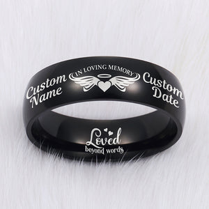 Personalized Memorial Ring Lost Loved One Remembrance Gift In Loving M ...