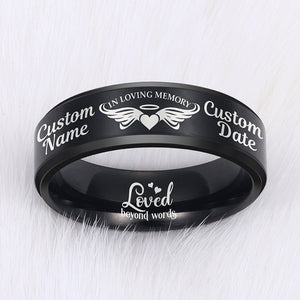 Personalized Memorial Ring Lost Loved One Remembrance Gift In Loving M ...