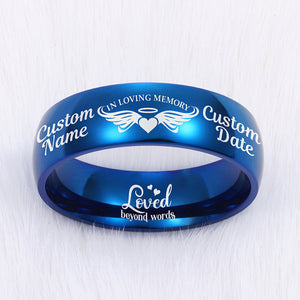 Personalized Memorial Ring Lost Loved One Remembrance Gift In Loving M ...