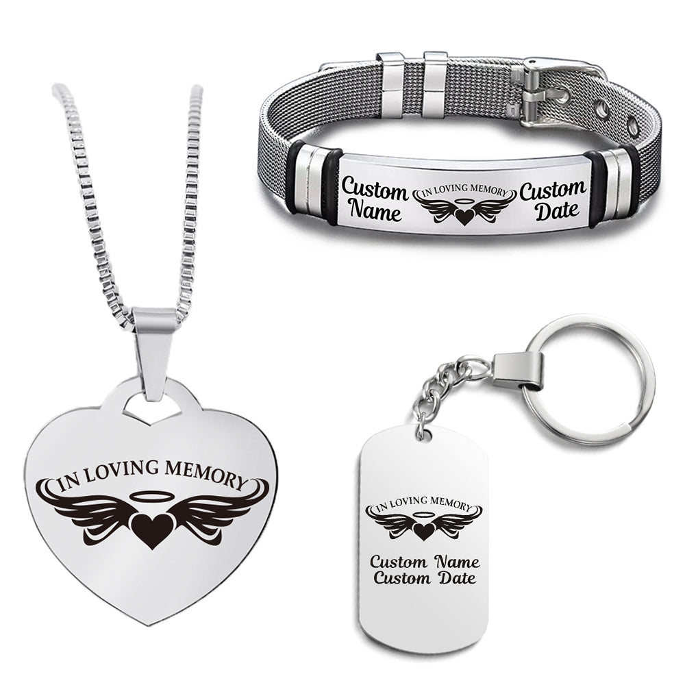 Love Angel Wings Dog Keychain