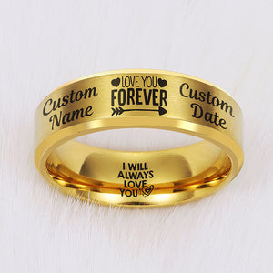 Personalized Memorial Ring Lost Loved One Remembrance Gift In Loving M ...